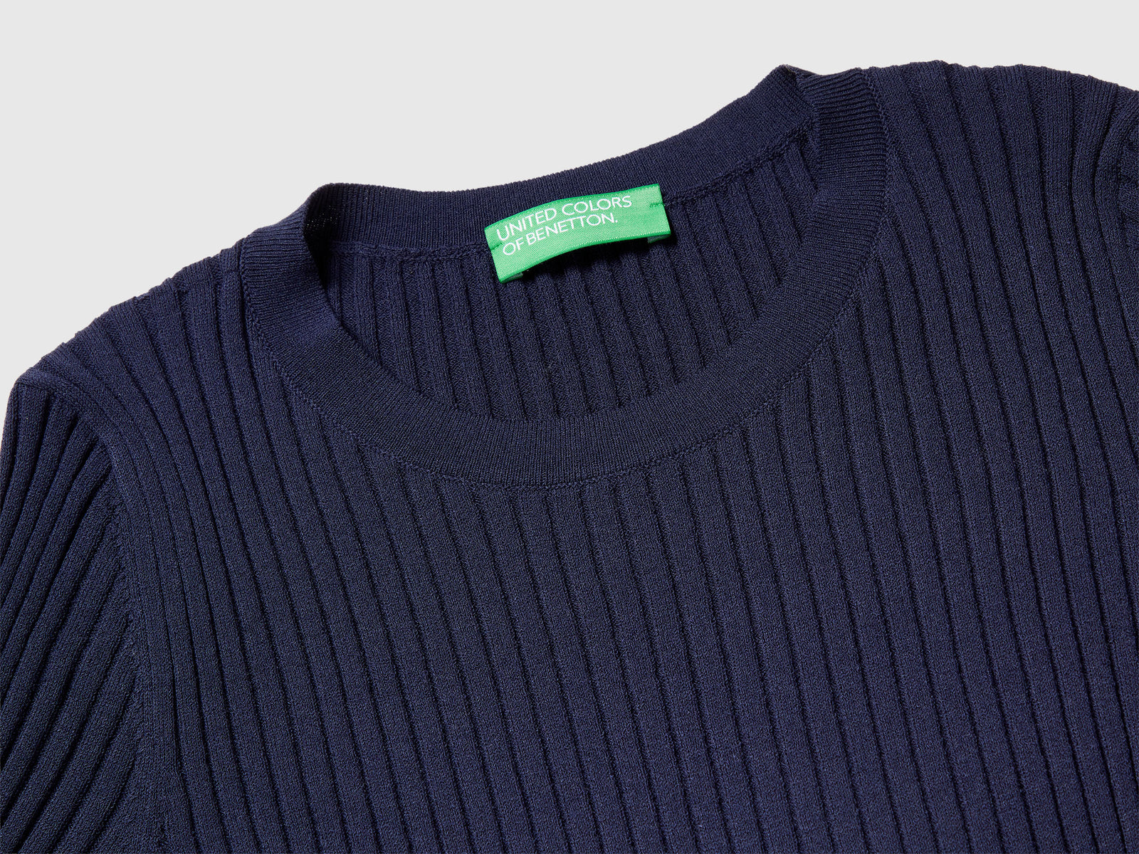 Maglioncino in misto viscosa da donna blu scuro 3 | Benetton Outlet