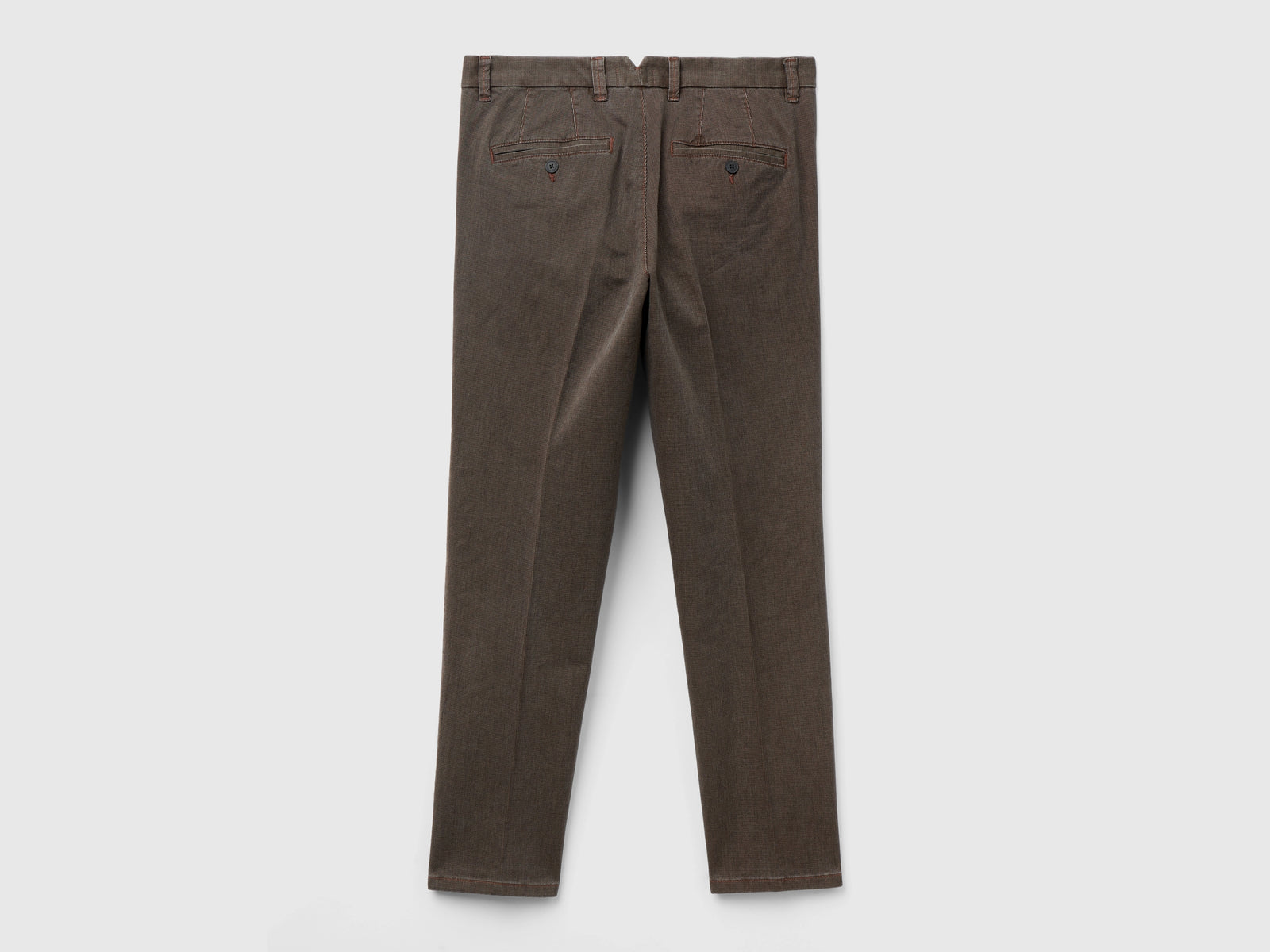 Chino micro fantasia slim fit da uomo marrone 2 | Benetton Outlet