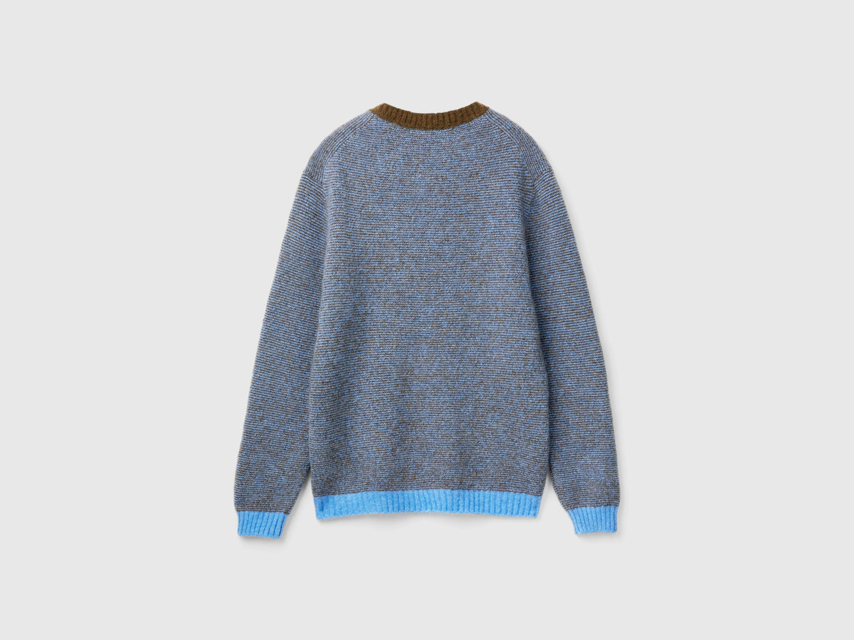 Maglione a righe in misto lana e alpaca
