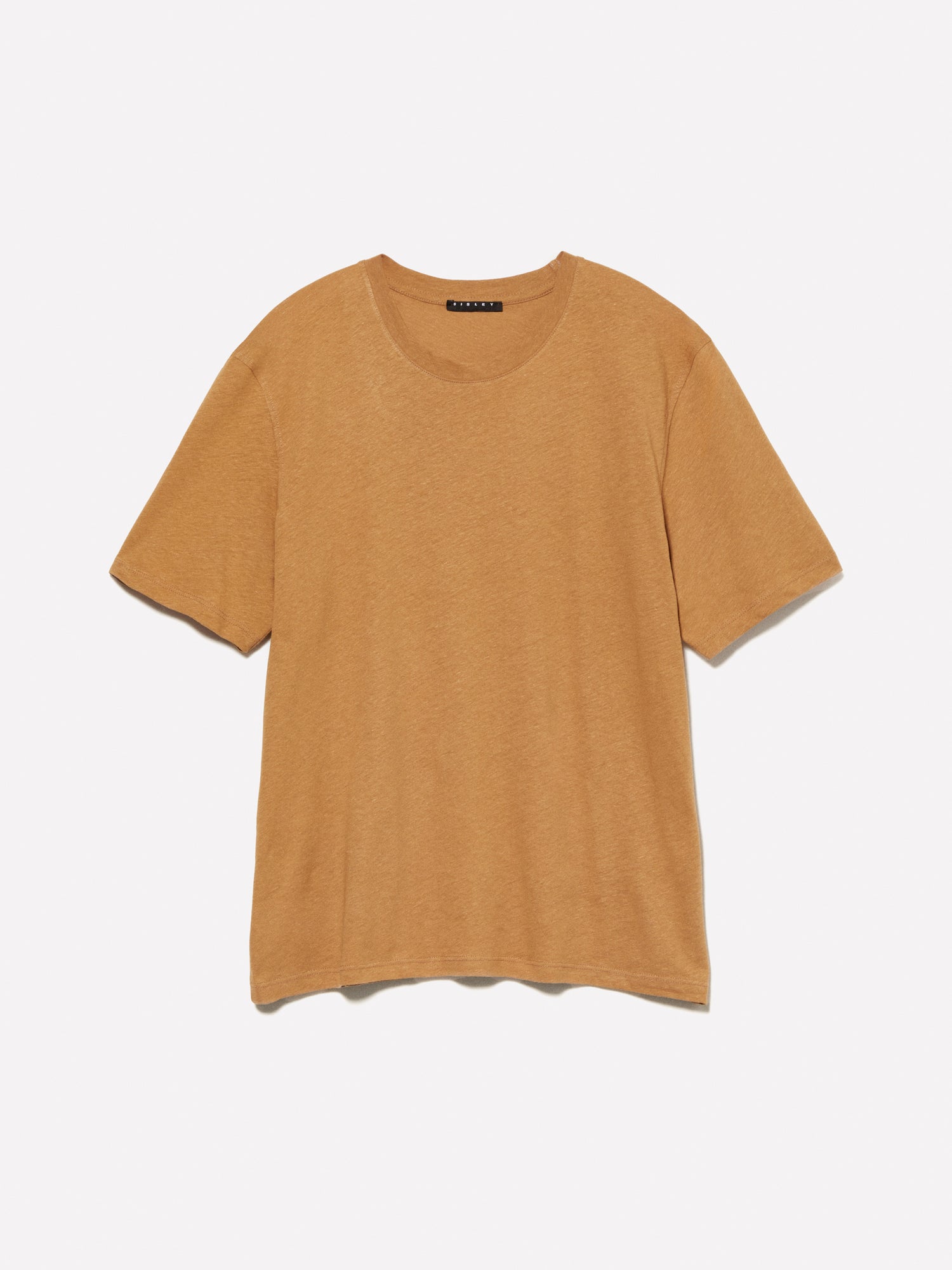 Linen blend T-shirt da uomo cammello | Sisley Outlet