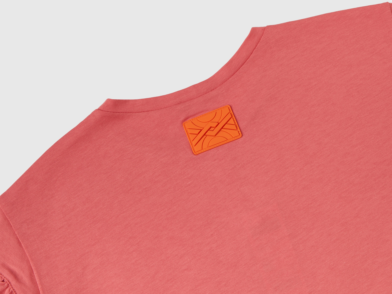 Maglietta manica corta con rouches da bambina salmone 3 | Benetton Outlet
