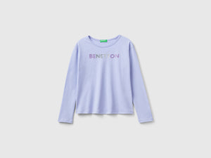 T-shirt in caldo cotone bio con glitter