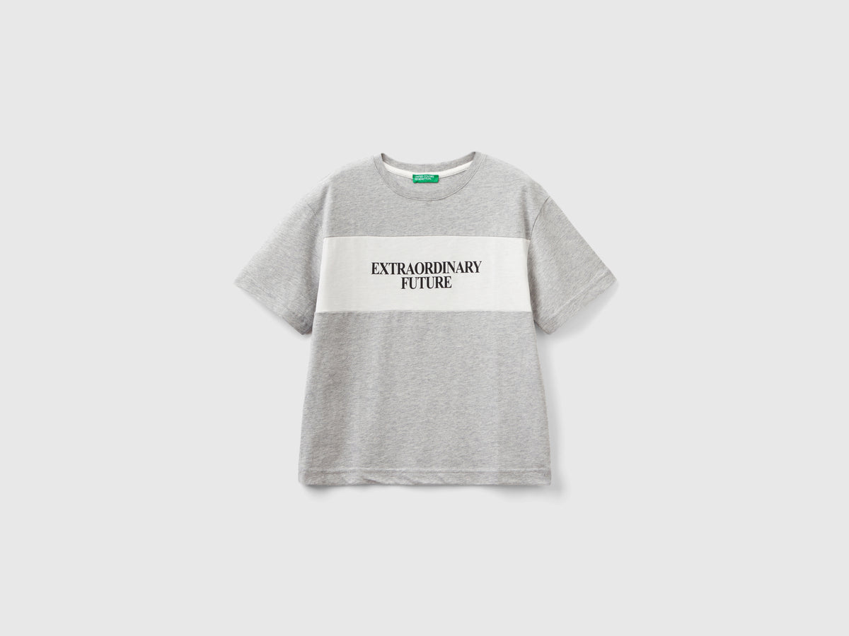 T-shirt con slogan in cotone bio