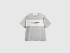 T-shirt con slogan in cotone bio