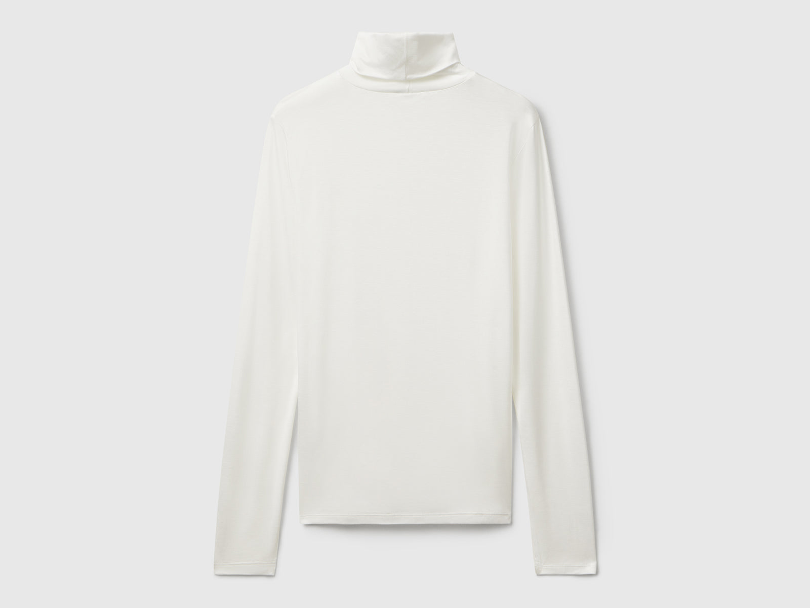 T-shirt lupetto in viscosa stretch da donna bianco panna 2 | Benetton Outlet
