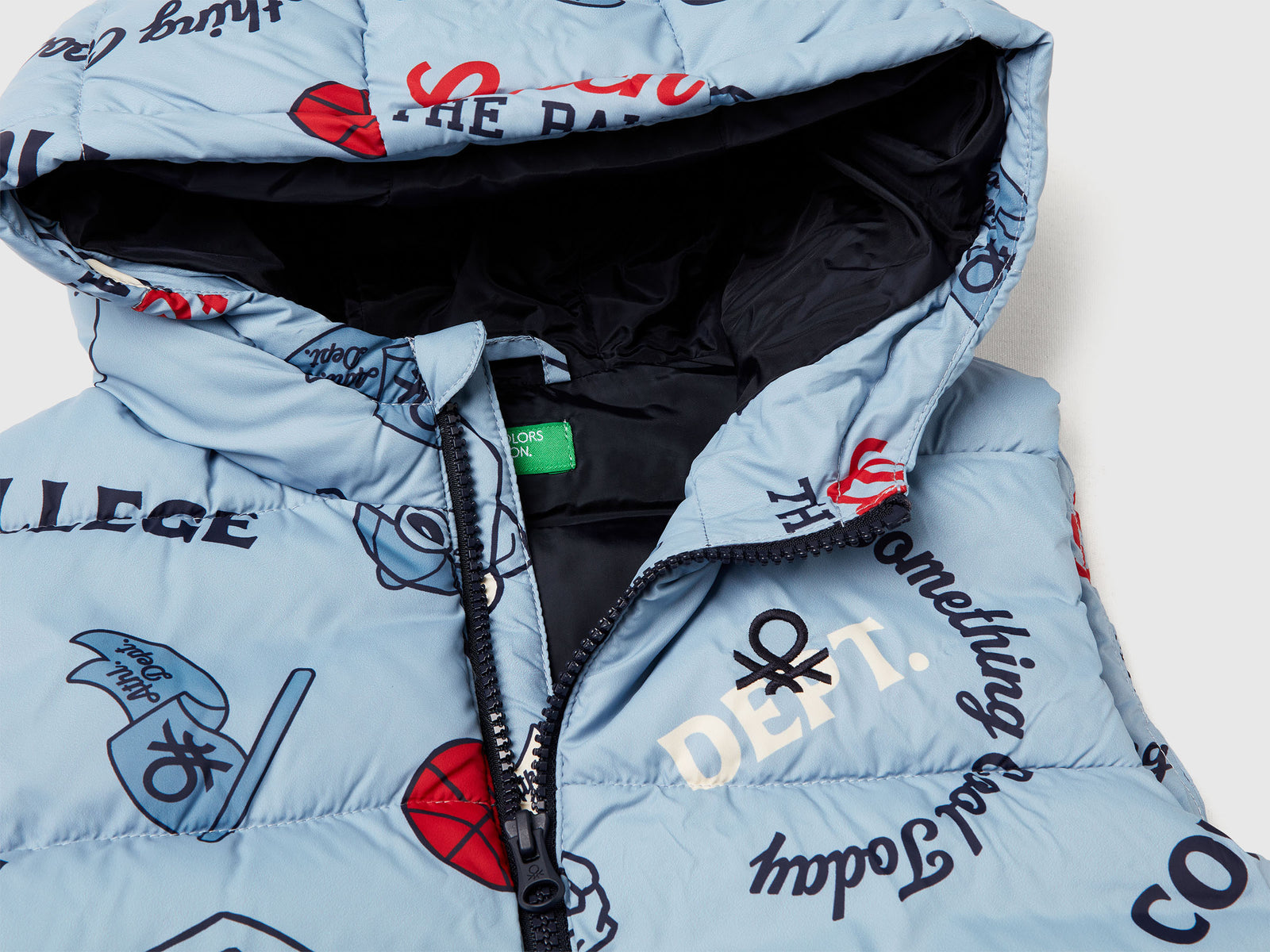 Gilet imbottito con stampa da bimbo azzurro 3 | Benetton Outlet