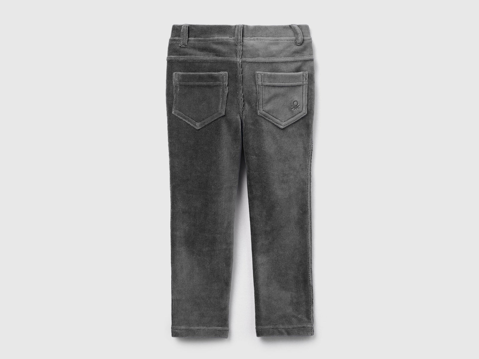 Pantaloni in ciniglia a costine da bimba grigio 2 | Benetton Outlet