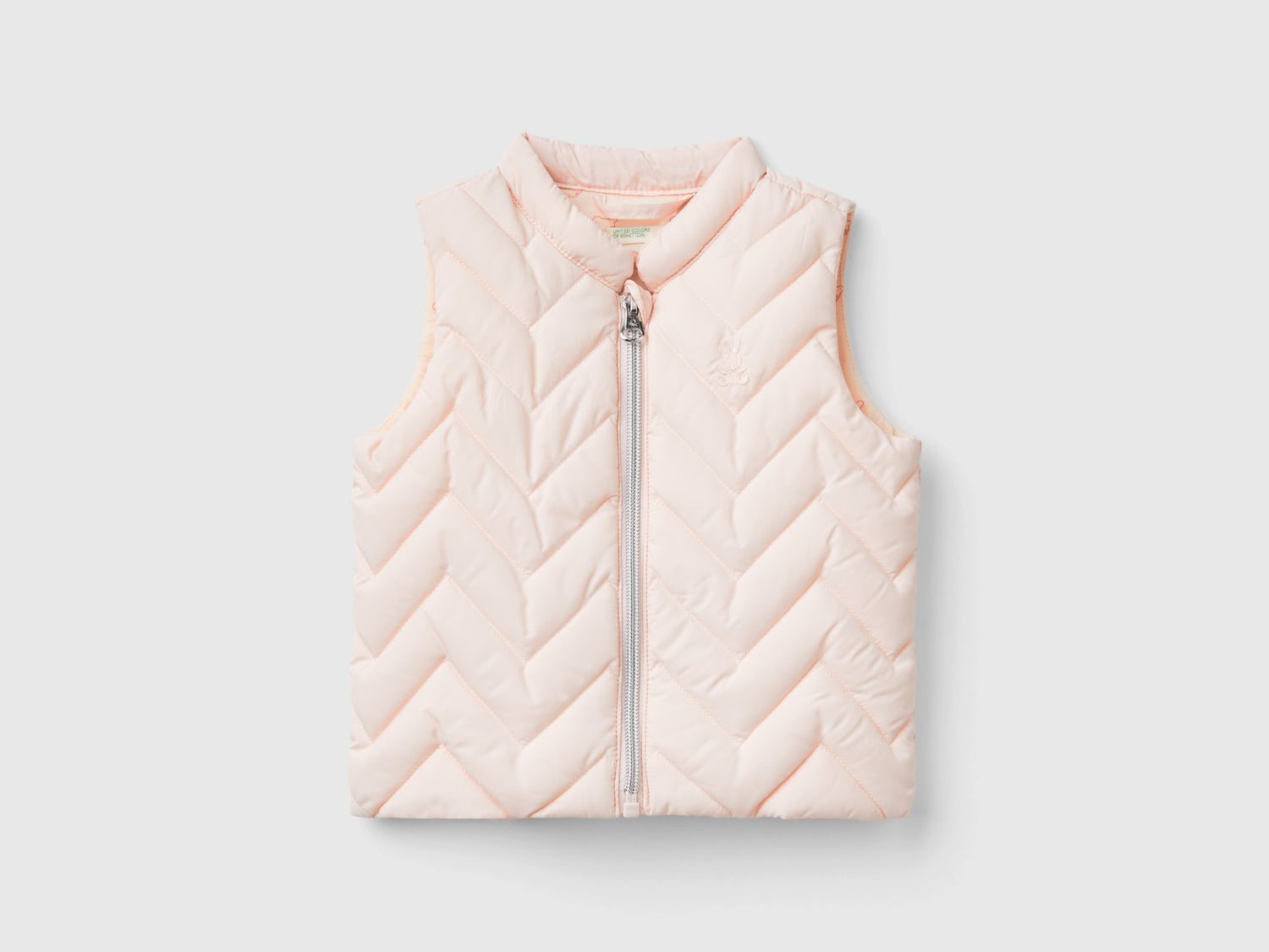 Gilet imbottito in tessuto tecnico da neonato rosa tenue | Benetton Outlet