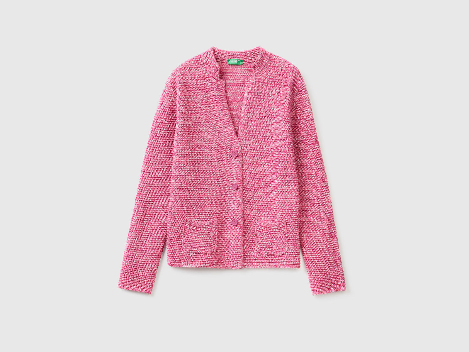 Giacca in maglia 100% cotone da donna rosa | Benetton Outlet