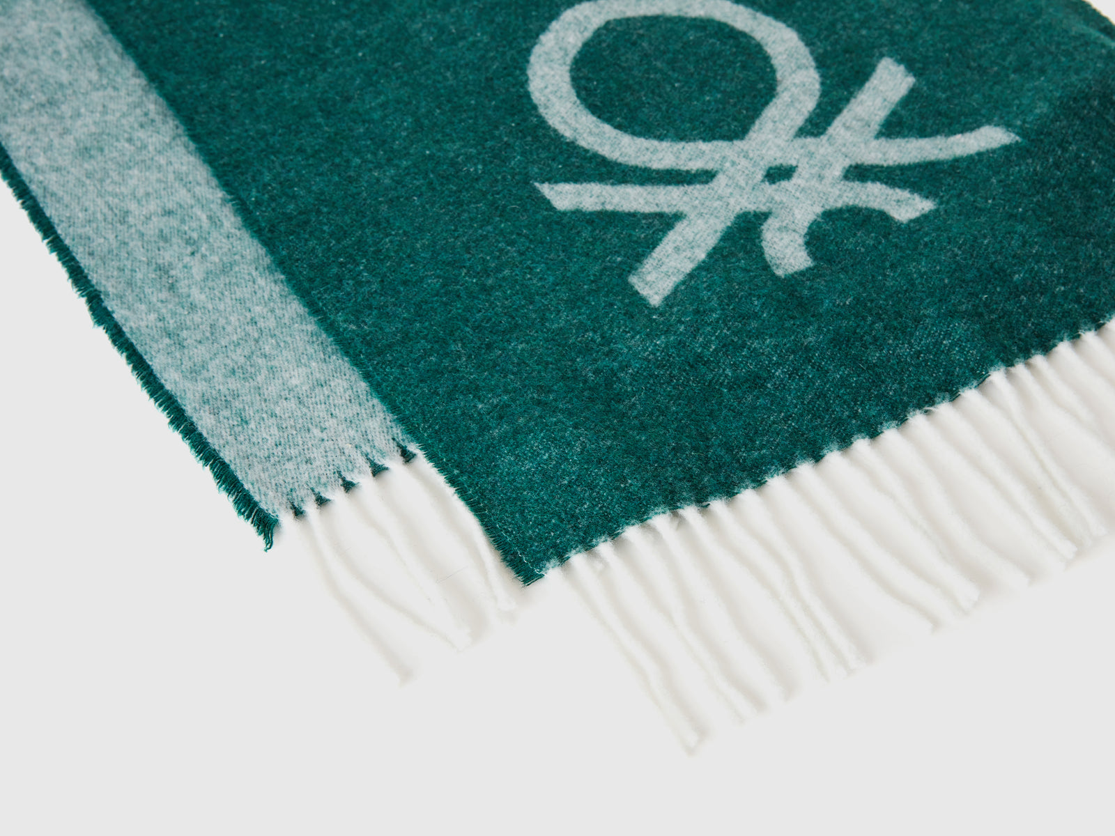 Sciarpa in misto lana e viscosa da uomo verde scuro 2 | Benetton Outlet