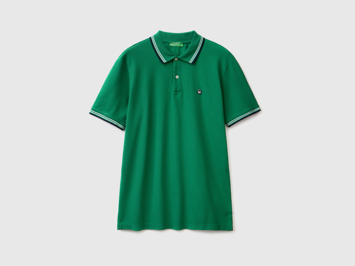 Polo a manica corta in cotone stretch