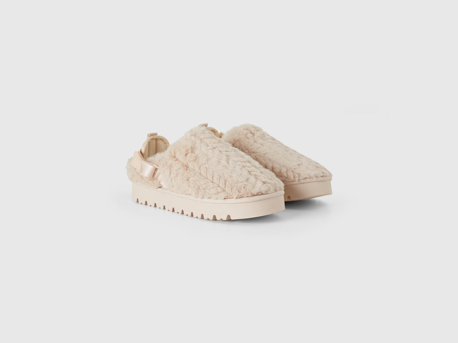 Sabot in pelliccia sintetica da donna beige 3 | Benetton Outlet