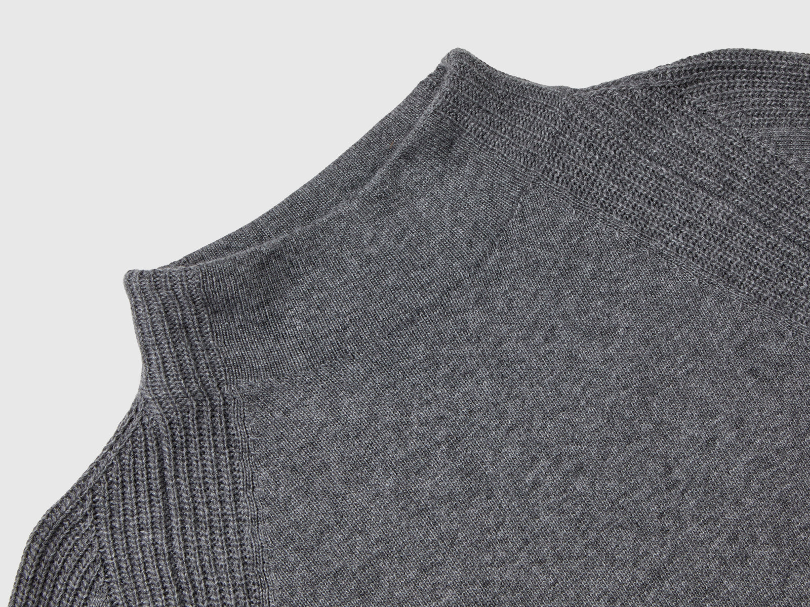 Vestito midi in misto cashmere da donna grigio scuro 3 | Benetton Outlet