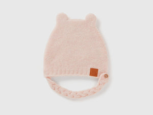 Cappellino con orecchie in misto lana riciclata