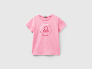 T-shirt con logo glitter in cotone bio