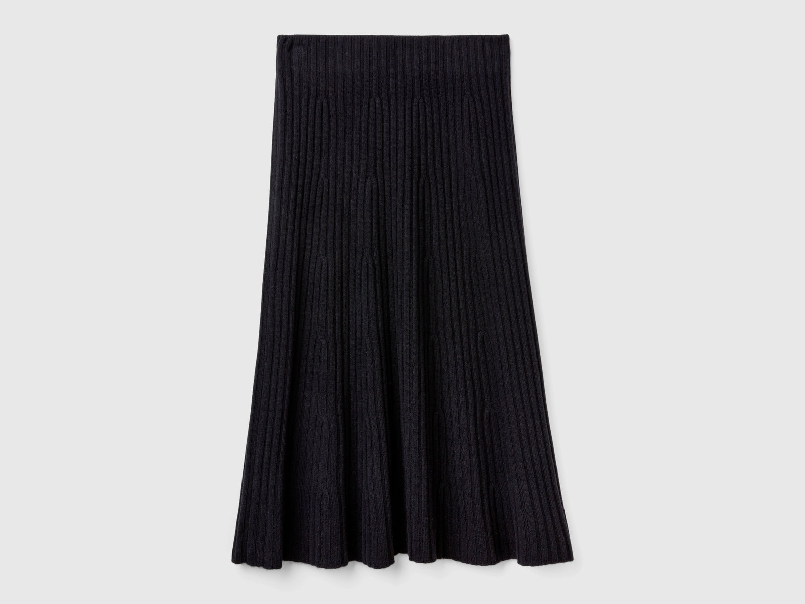 Gonna midi in maglia da donna nero 2 | Benetton Outlet