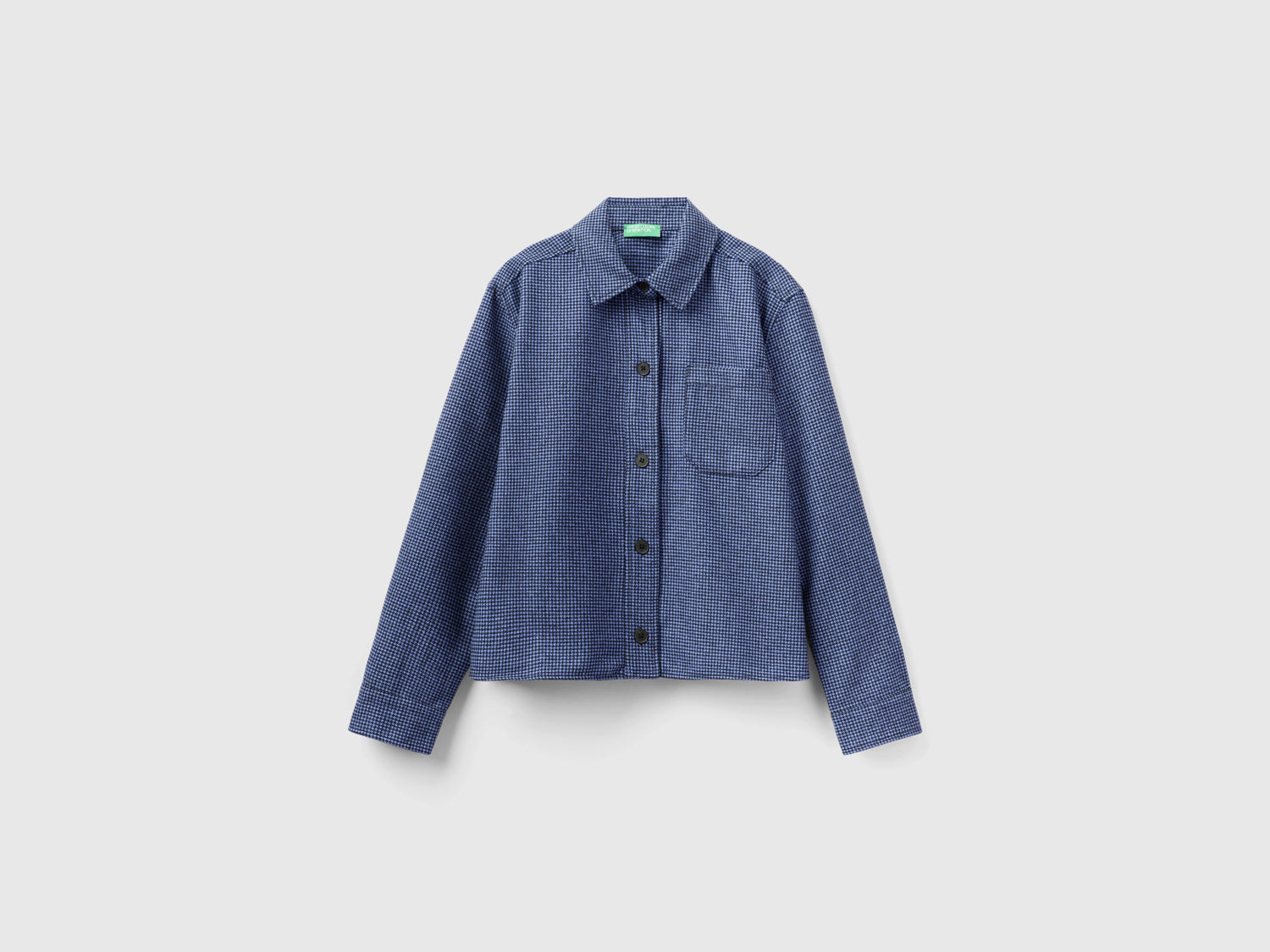 Overshirt corta pied de poule da donna blu | Benetton Outlet