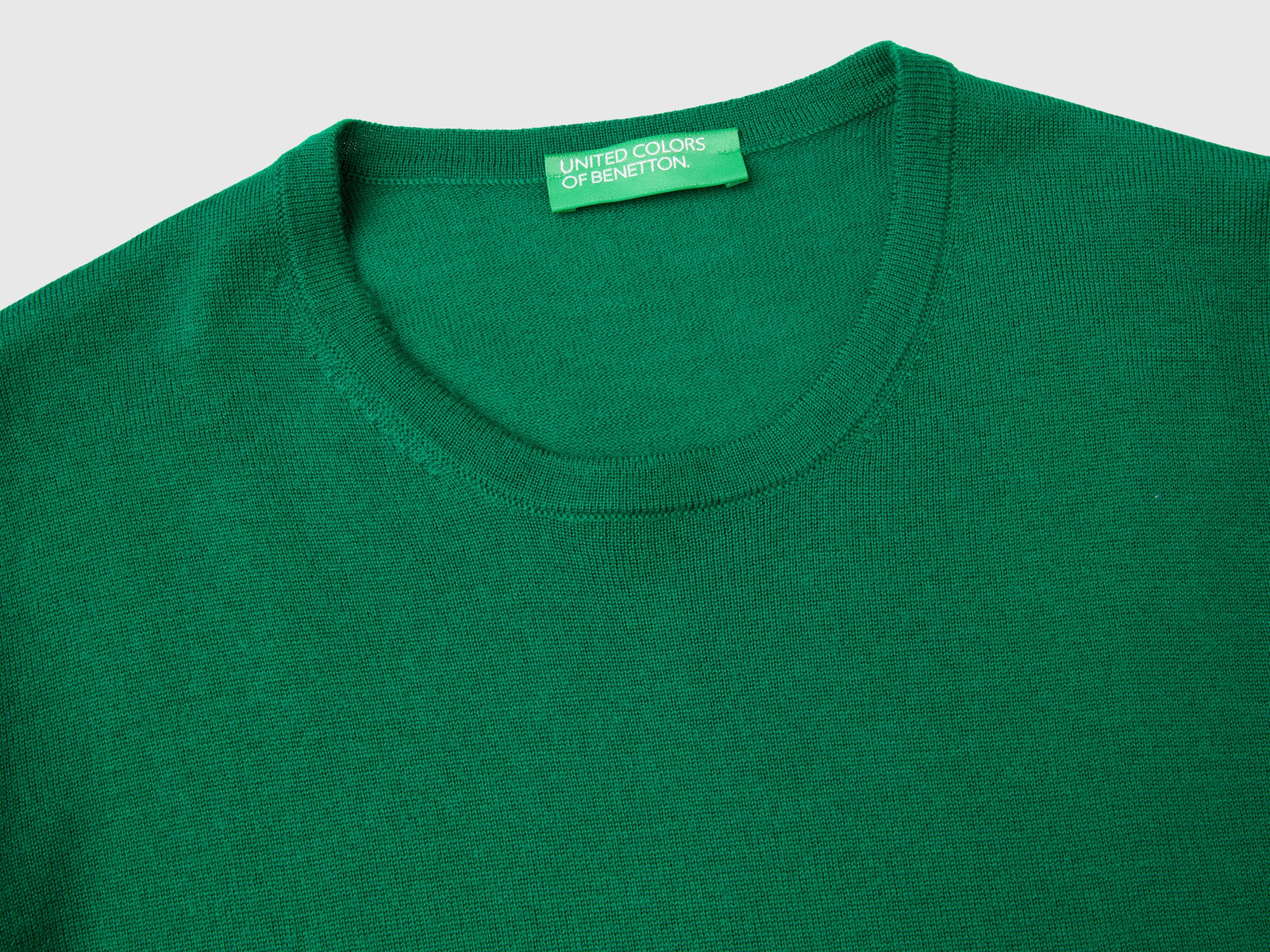Maglia manica corta in pura lana Merino da donna verde 3 | Benetton Outlet