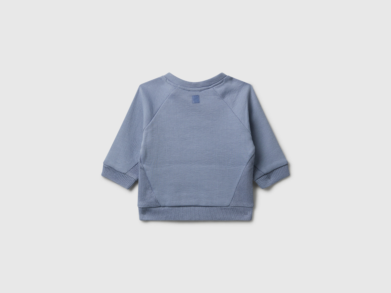 Felpina girocollo in cotone da neonato celeste 2 | Benetton Outlet
