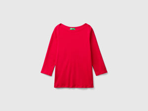 T-shirt con scollo a barchetta 100% cotone