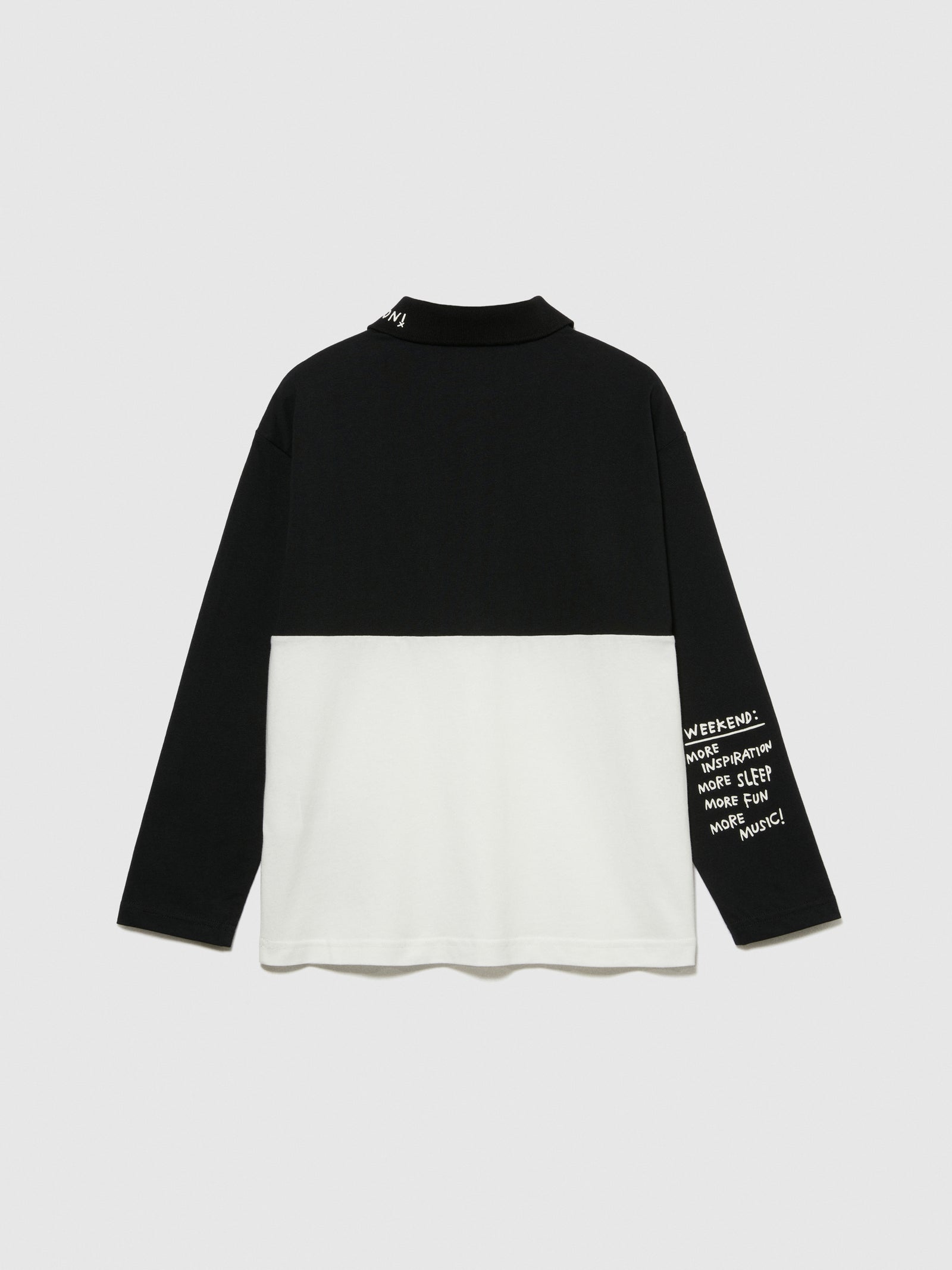 Polo color block da bambino nero 2 | Sisley young Outlet