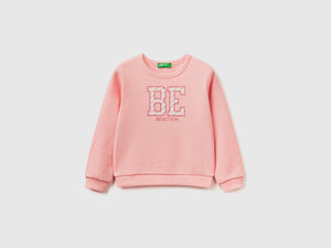 Felpa in cotone bio con stampa glitter