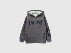Calda felpa over fit con zip