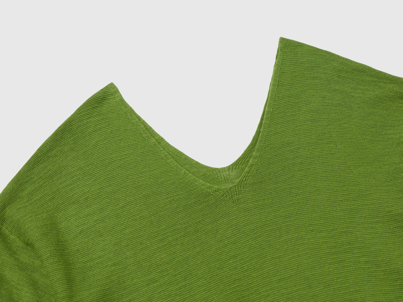 Maglia in misto cotone e lino da donna verde militare 3 | Benetton Outlet