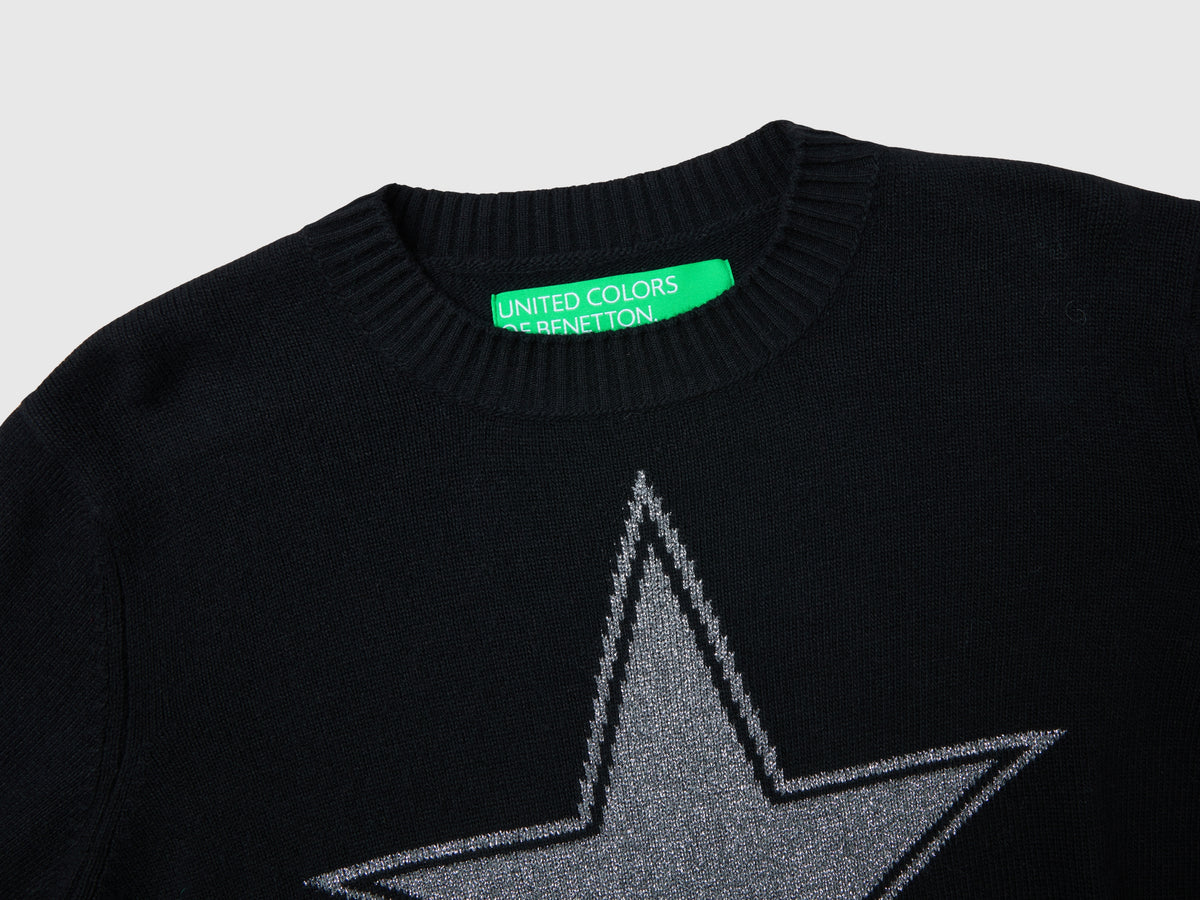 Maglia con stella in lurex