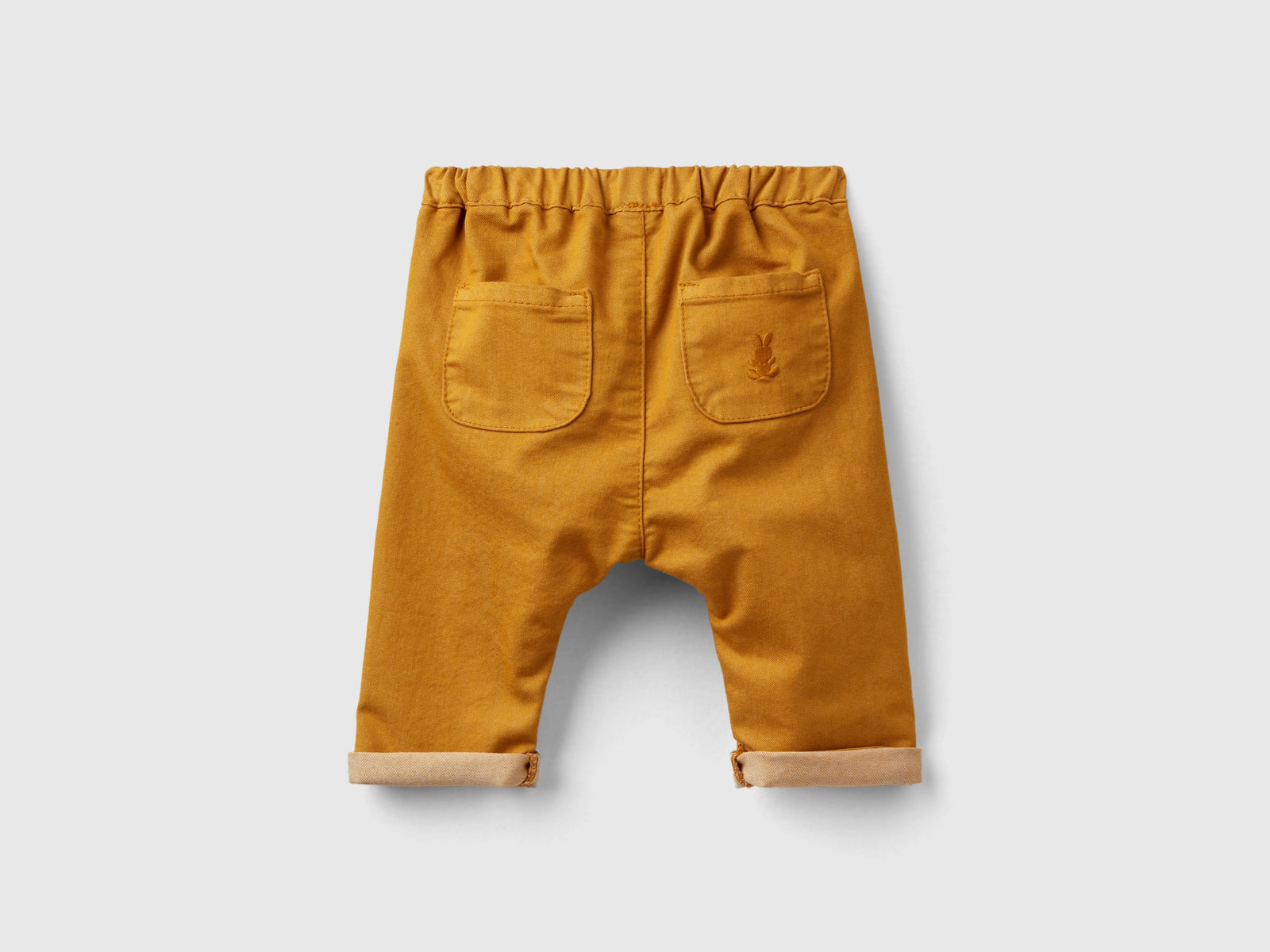 Pantaloni in misto cotone stretch da neonato senape 2 | Benetton Outlet