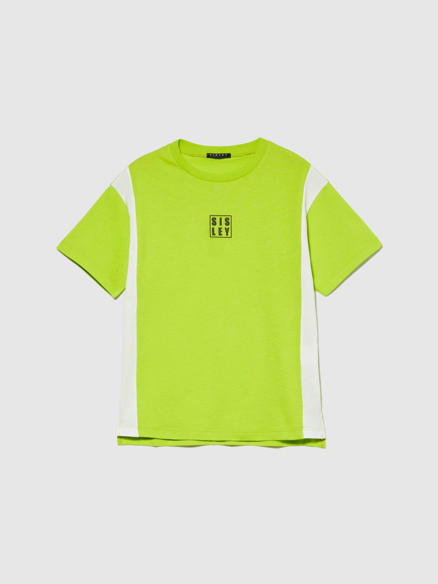 T-shirt con contrasto da bambino giallo fluo | Sisley young Outlet