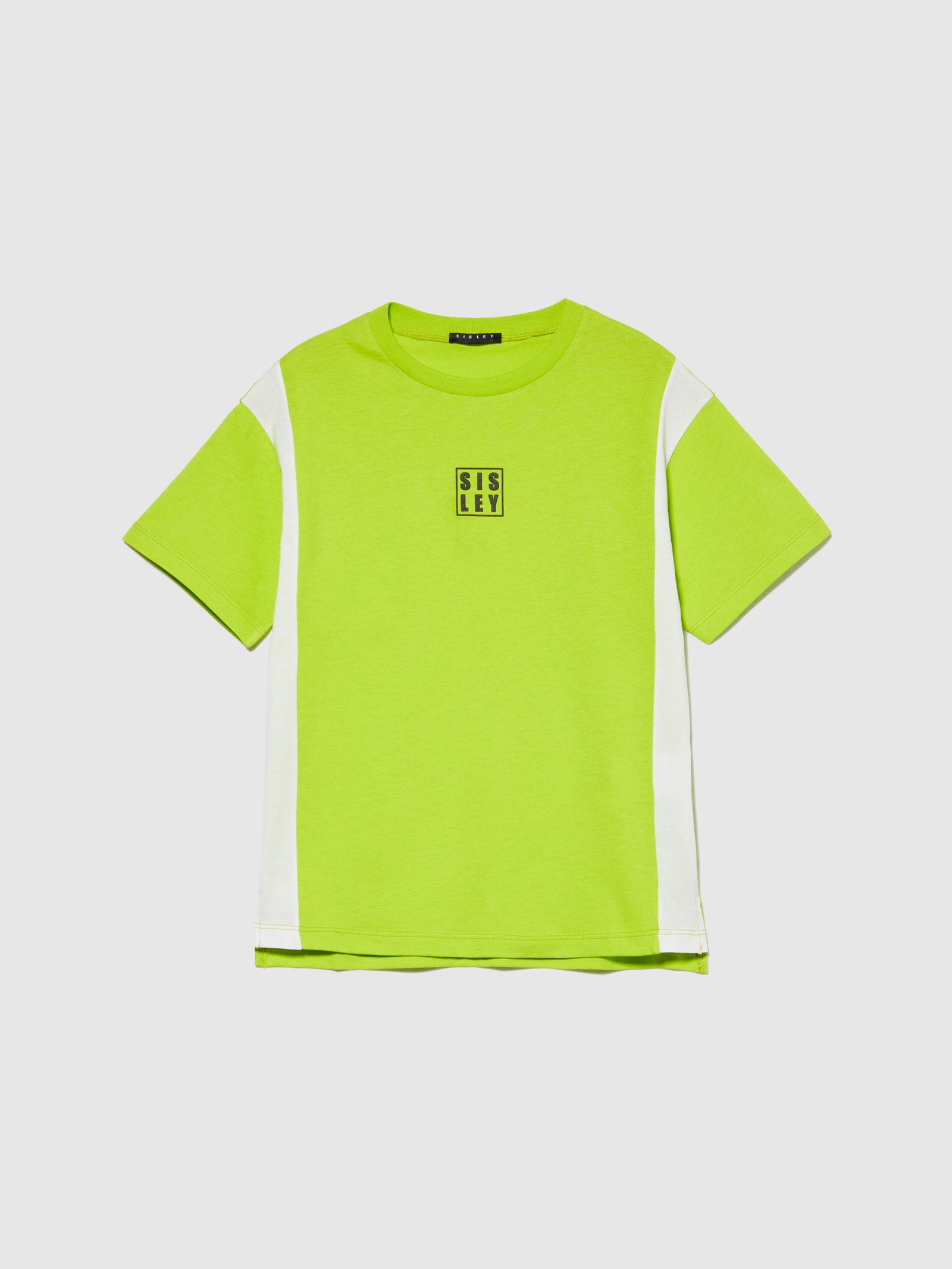 T-shirt con contrasto da bambino giallo fluo | Sisley young Outlet