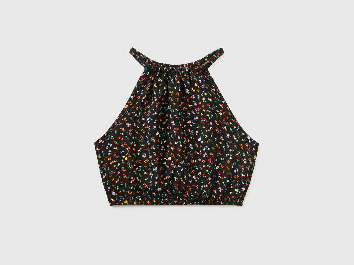 Blusa smanicata in pura viscosa