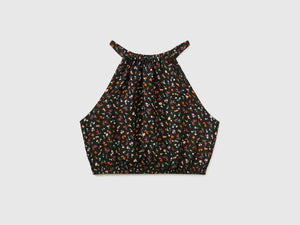 Blusa smanicata in pura viscosa