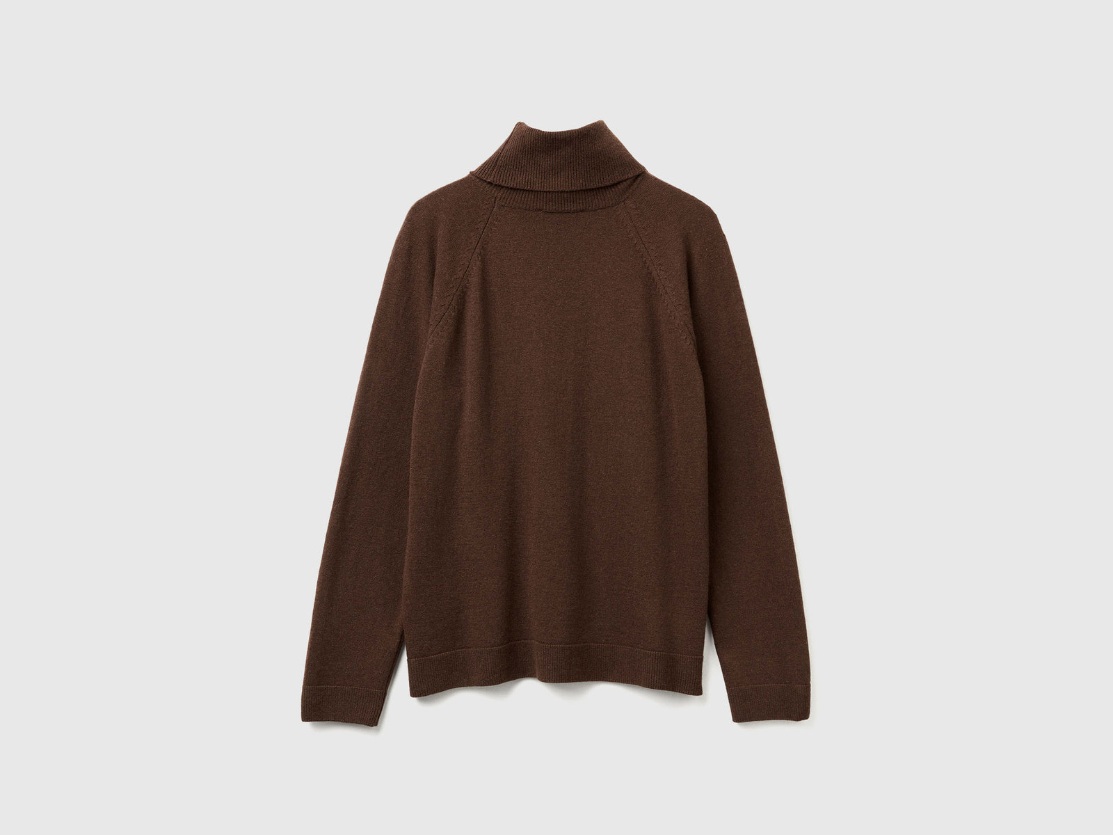 Maglione dolcevita in misto lana e cashmere da donna marrone scuro 2 | Benetton Outlet