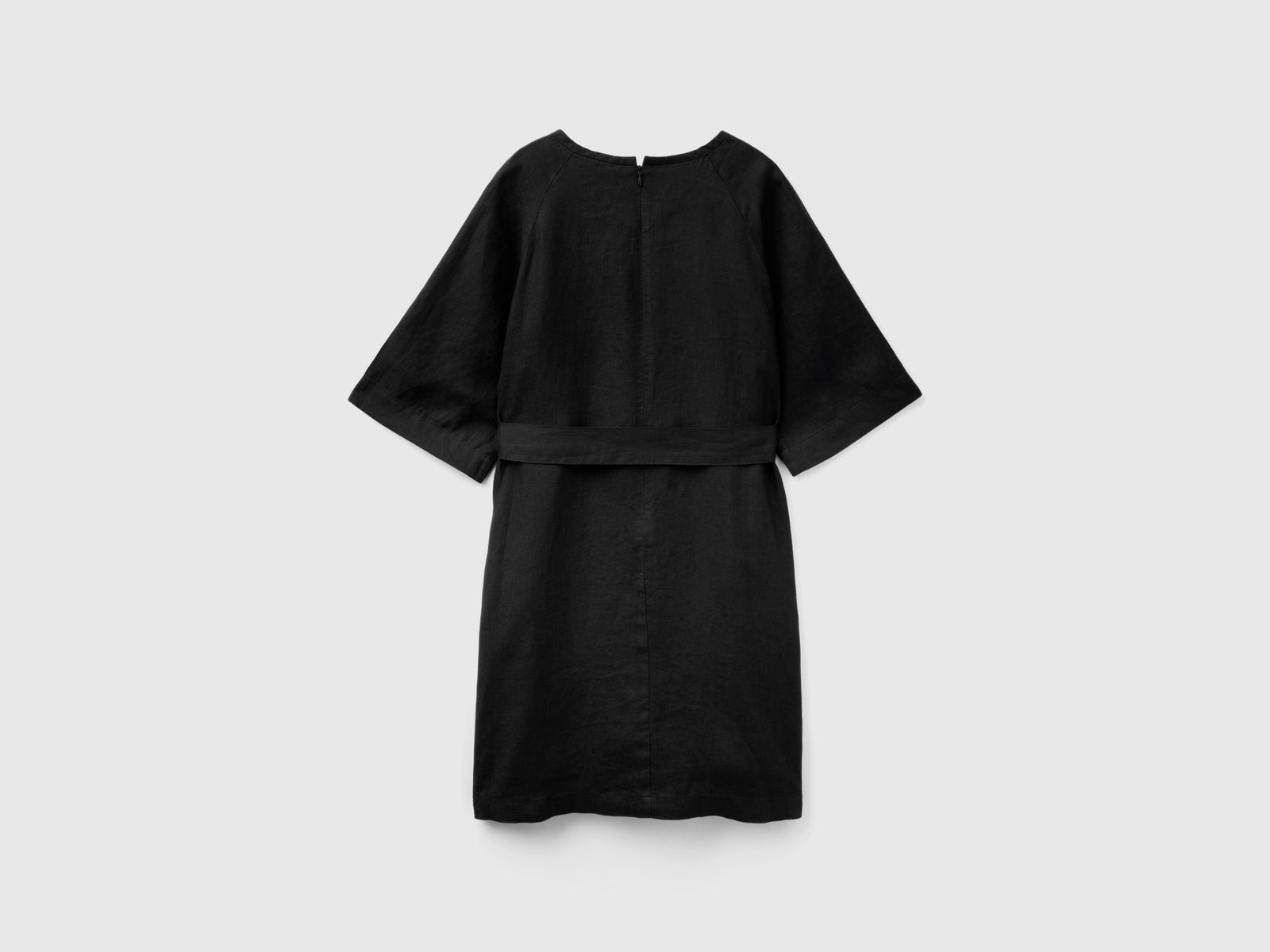 Abito corto in puro lino da donna nero 2 | Benetton Outlet