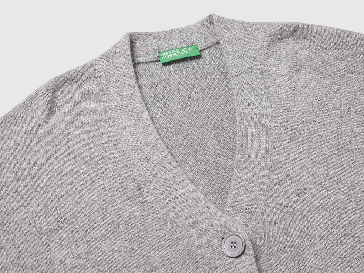 Cardigan over fit in misto lana