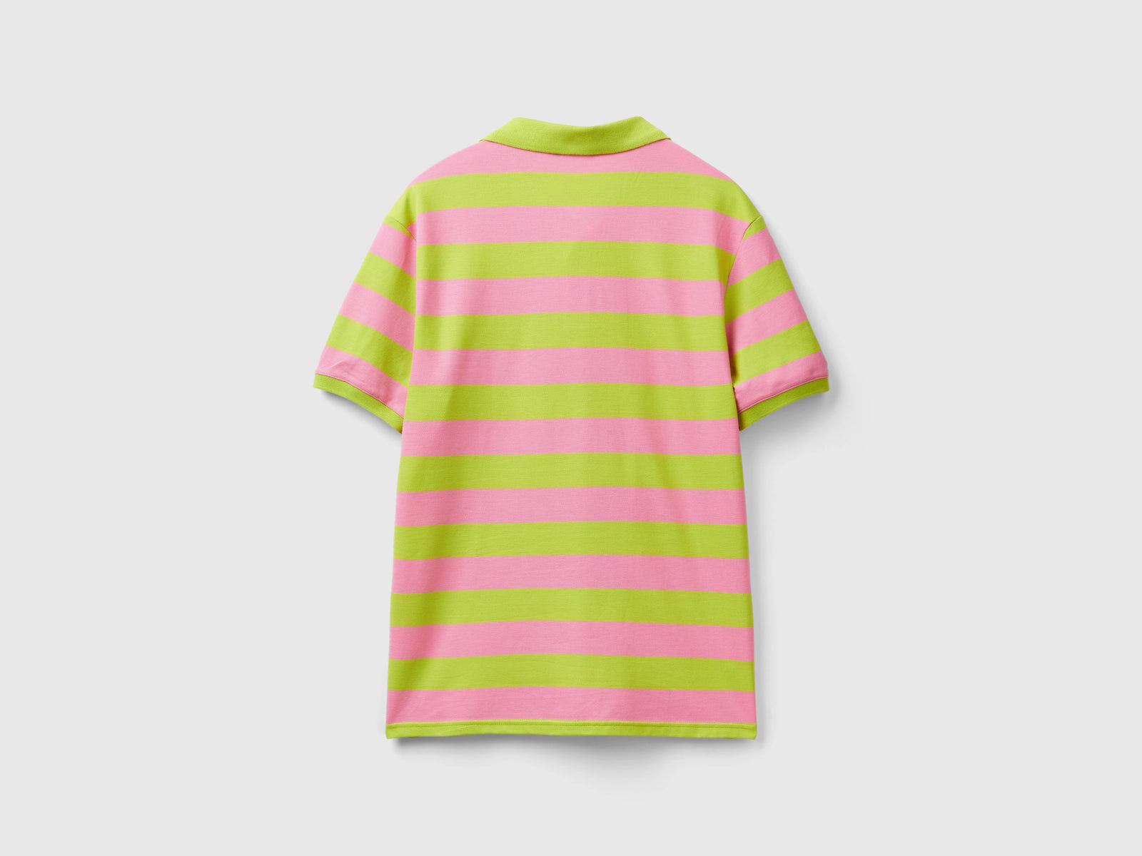 Polo a righe rosa e giallo lime da uomo multi-color 2 | Benetton Outlet