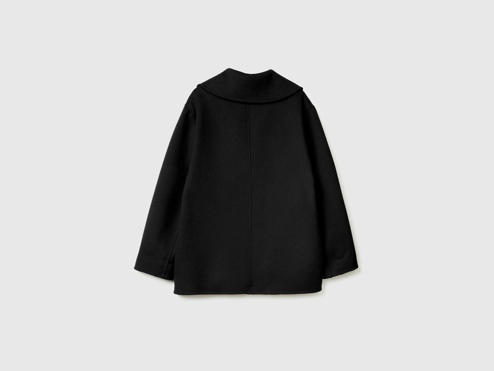 Cappotto doppiopetto in misto lana da donna nero 2 | Benetton Outlet