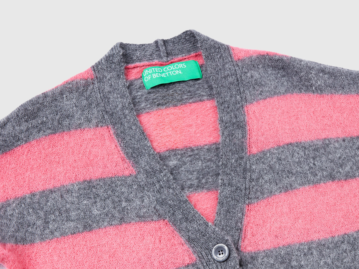 Cardigan a righe in misto alpaca