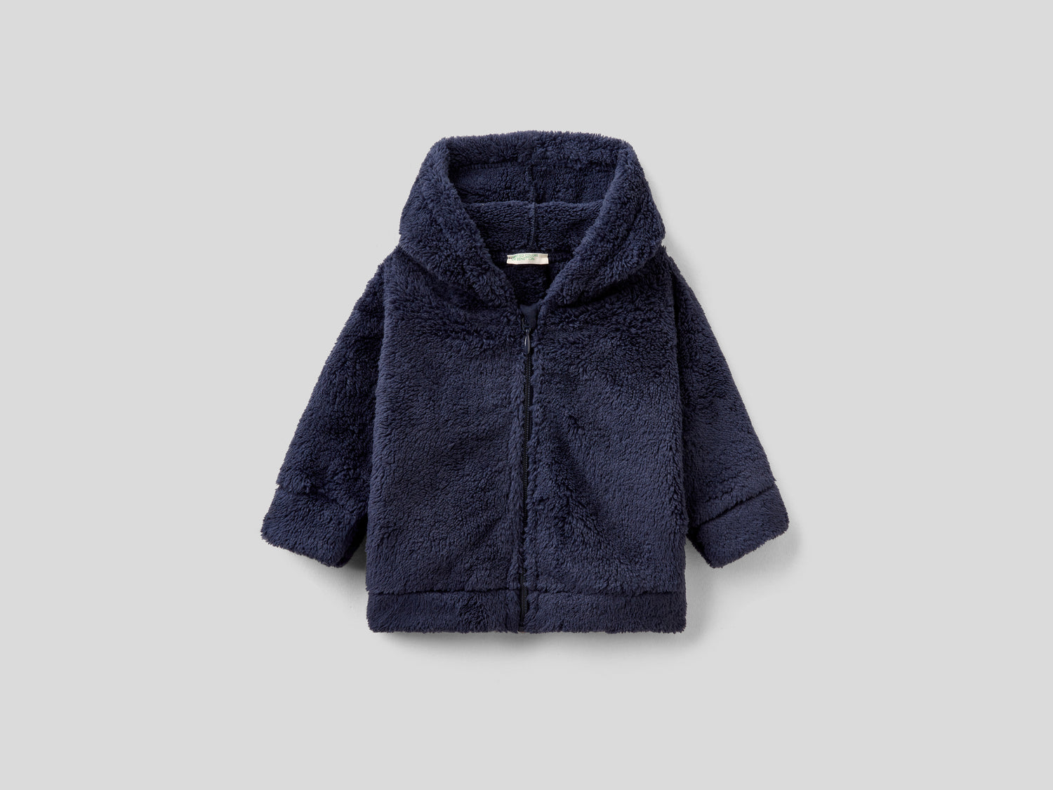 Felpa in pile a manica lunga da neonato blu scuro | Benetton Outlet