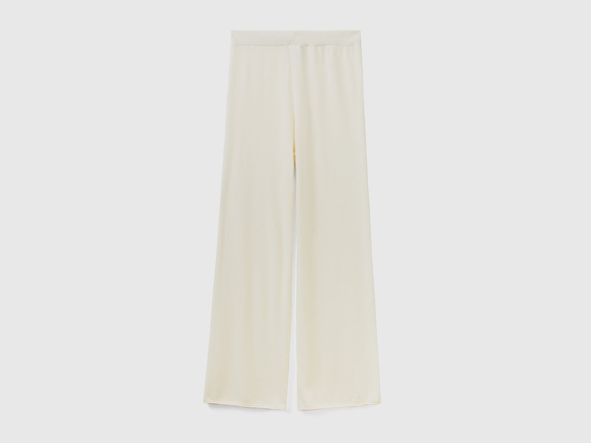 Pantaloni ampi in misto lana e cashmere