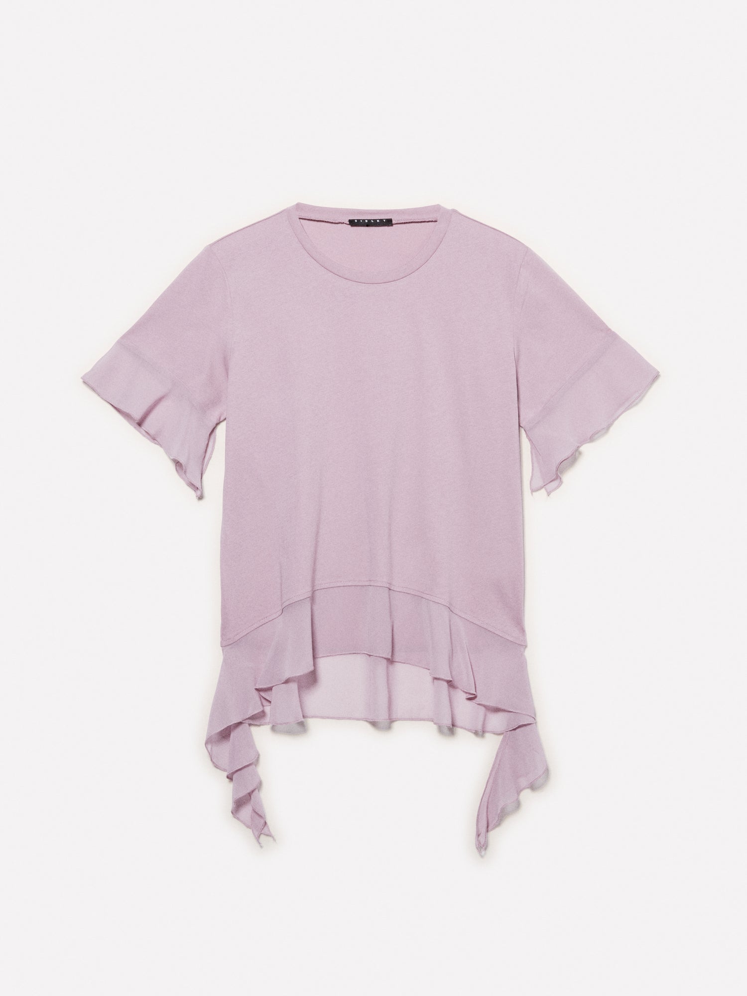 T-shirt rosa con rouches da donna rosa tenue | Sisley Outlet