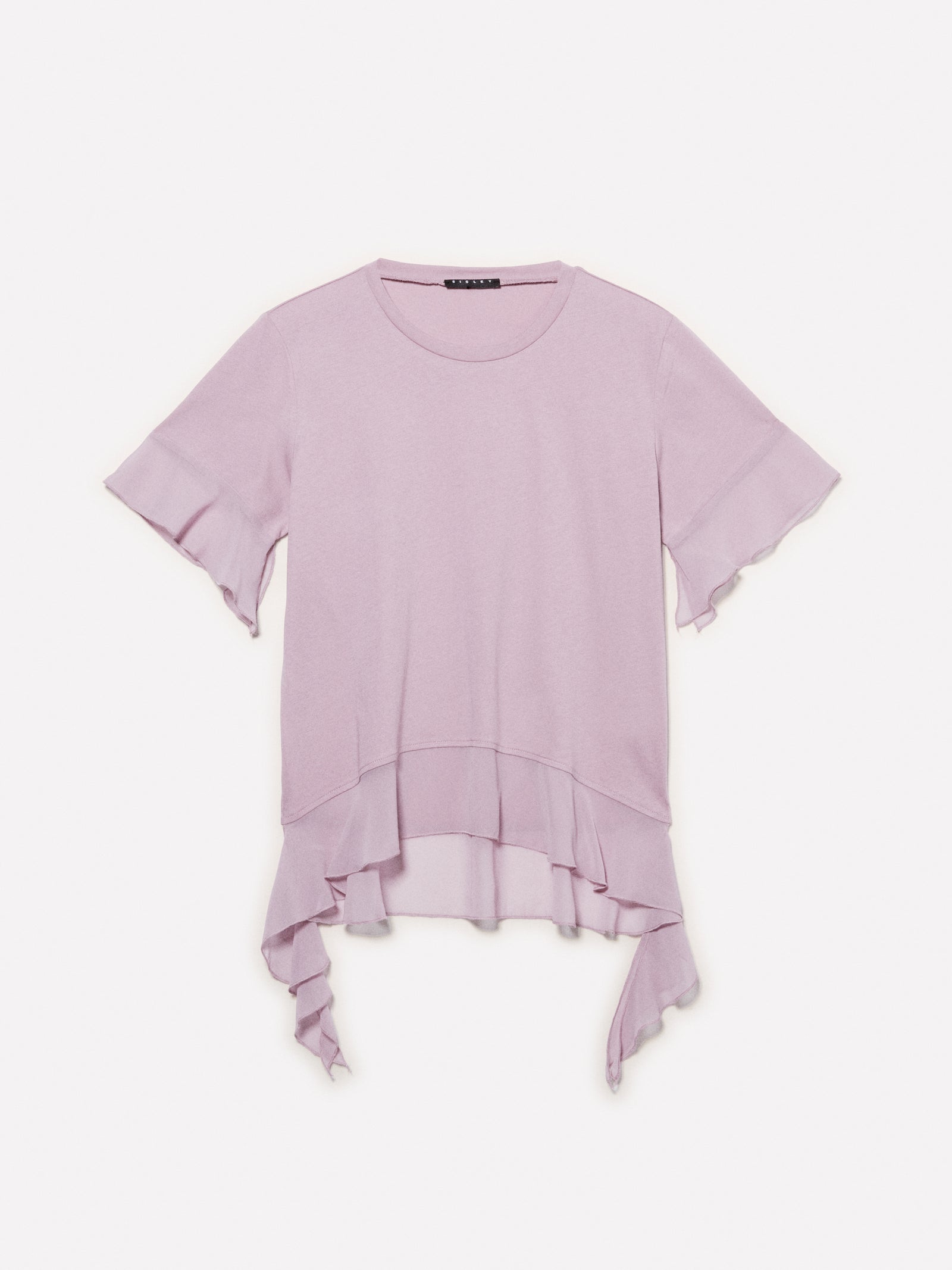 T-shirt rosa con rouches da donna rosa tenue | Sisley Outlet