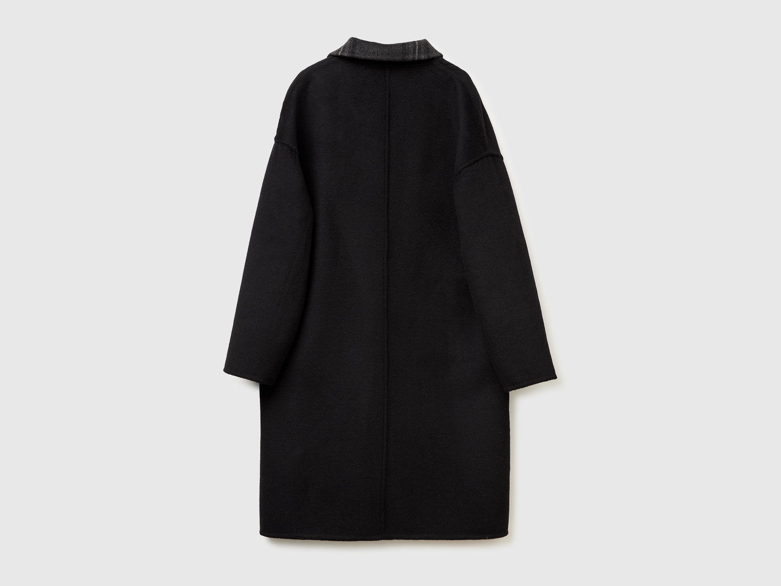 Cappotto reversibile in misto lana da donna grigio scuro 2 | Benetton Outlet