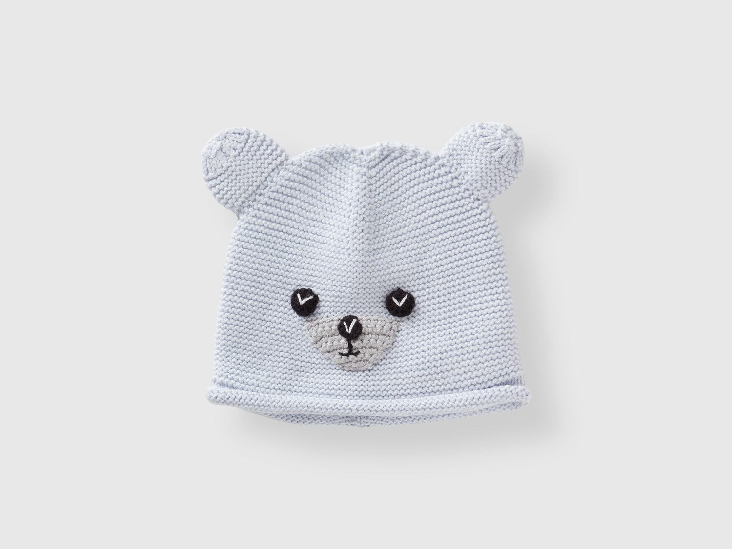 Cappellino crochet con applicazioni da neonato celeste | Benetton Outlet