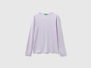 T-shirt a manica lunga in puro cotone