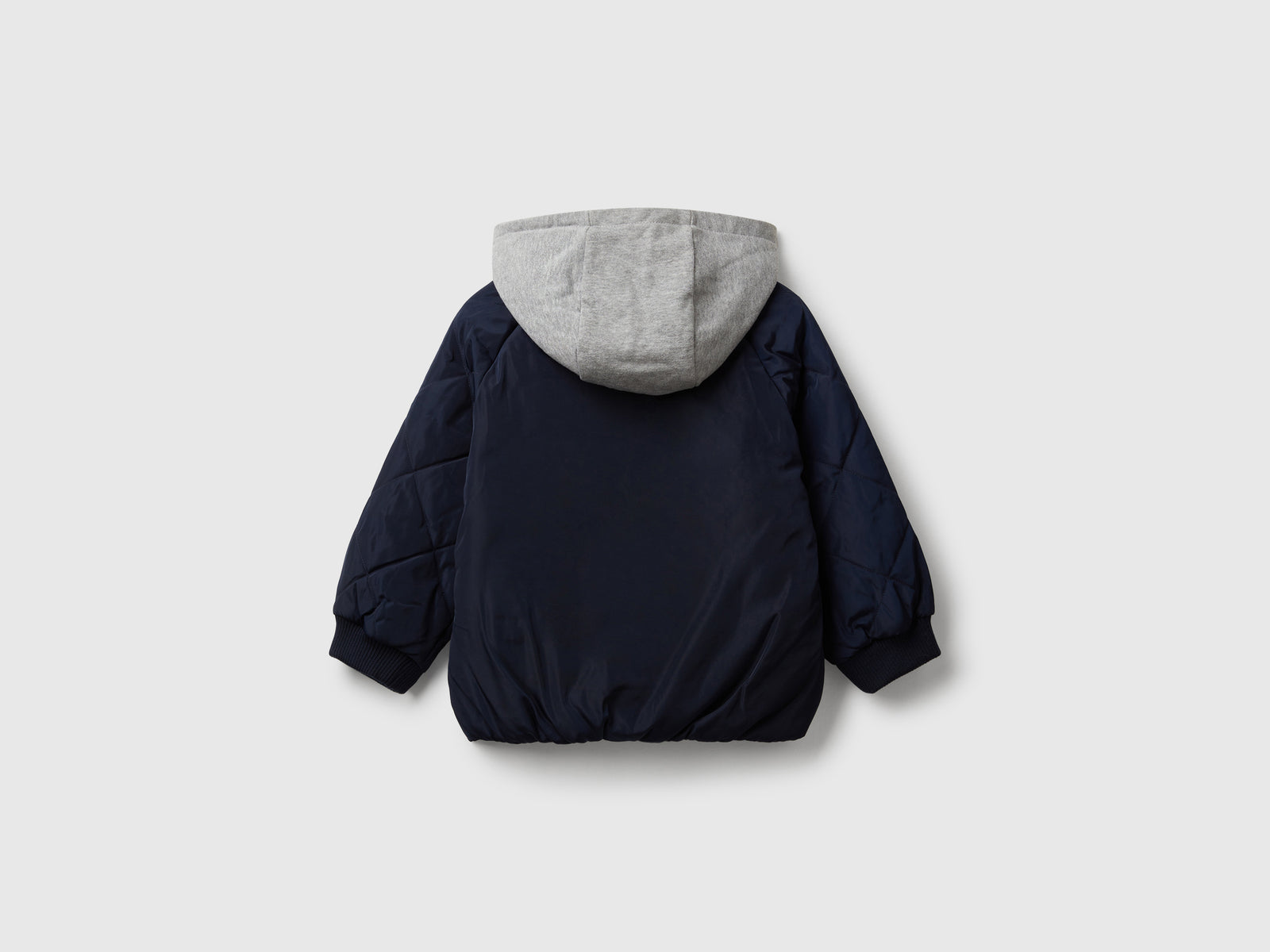 Giubbino bomber con cappuccio staccabile da bimbo blu scuro 2 | Benetton Outlet