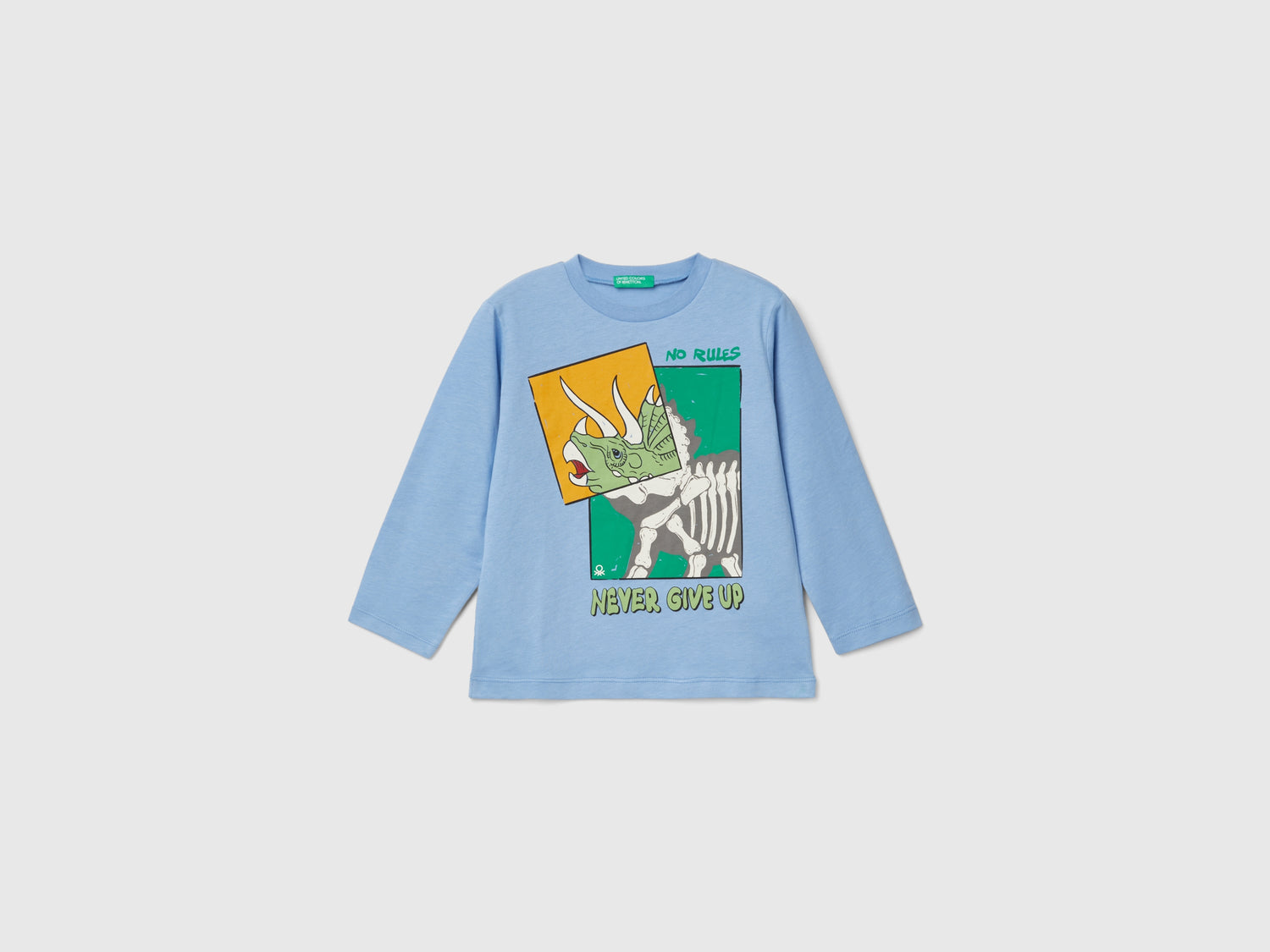 Maglietta regular fit con stampa da bimbo azzurro | Benetton Outlet