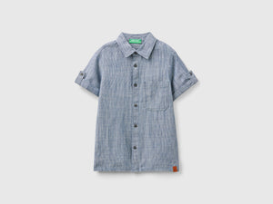 Camicia a righe in chambray